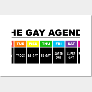 The gay agenda, Gay, Bisexual, Lesbian, vintage, LGBT, Pride Rainbow Posters and Art